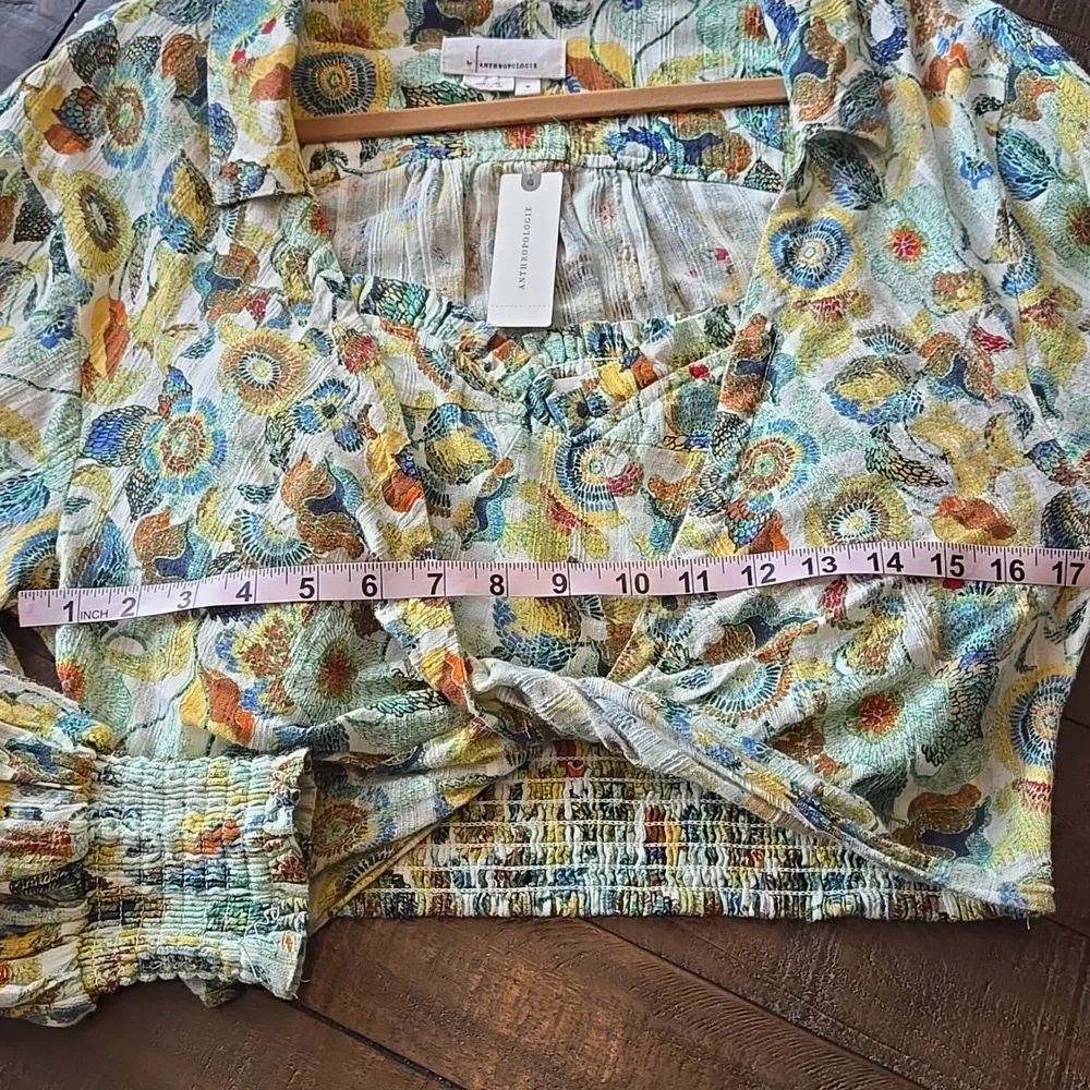 Anthropologie 2 Piece Floral Blouse Set